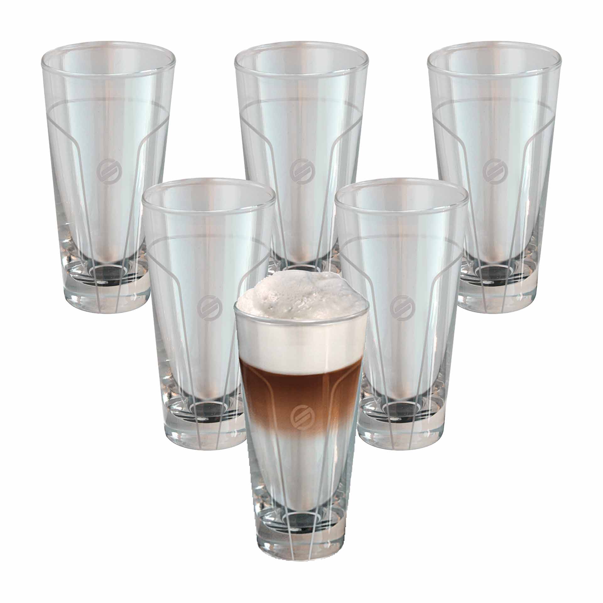 Saeco Primea Latte Macchiato Gläser, 6 Stück
