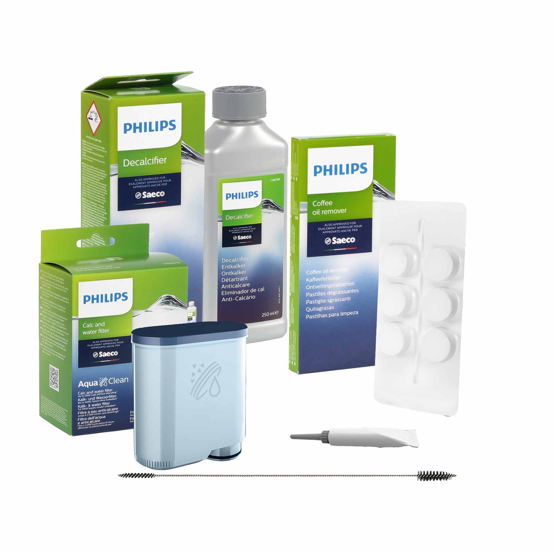 Philips Saeco Rundum-Pflegeset für Kaffeevollautomaten mit AquaClean