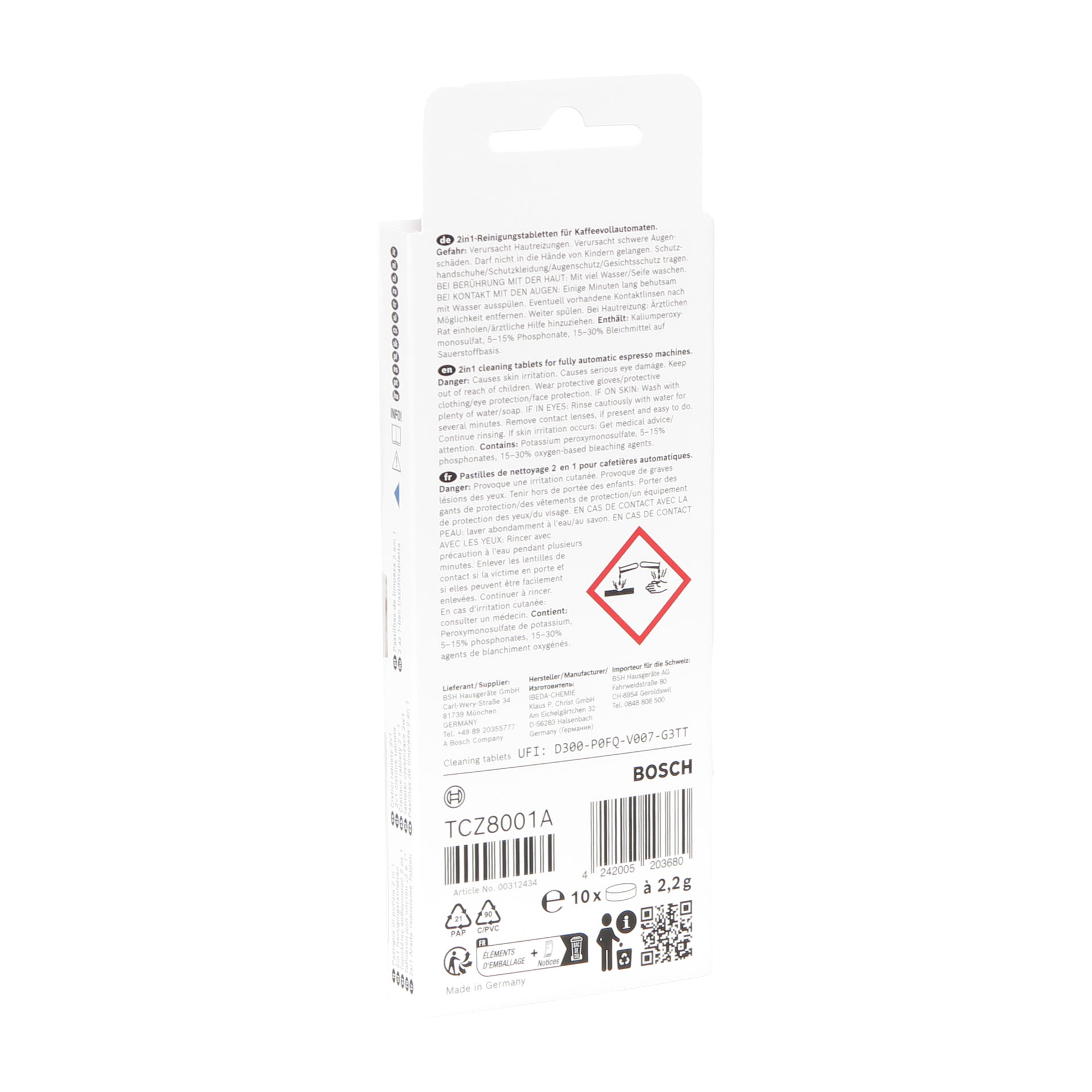 Bosch TCZ8001 VERO Reinigungstabletten 2in1