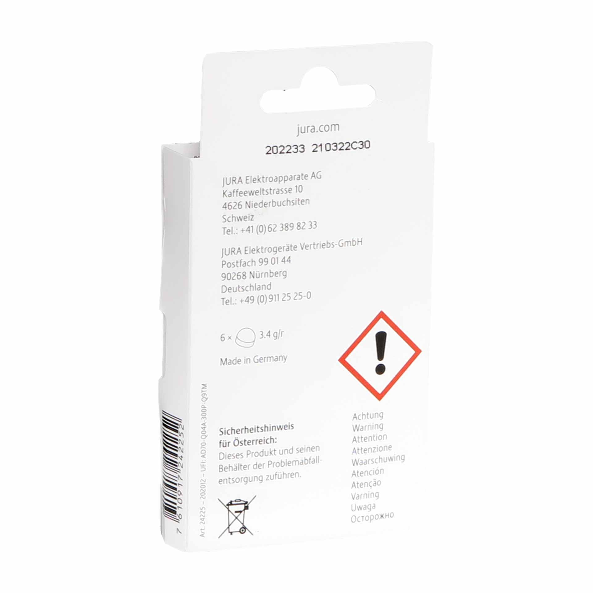 B-Ware Jura Reinigungstabletten 3-Phasen, 6 Stück
