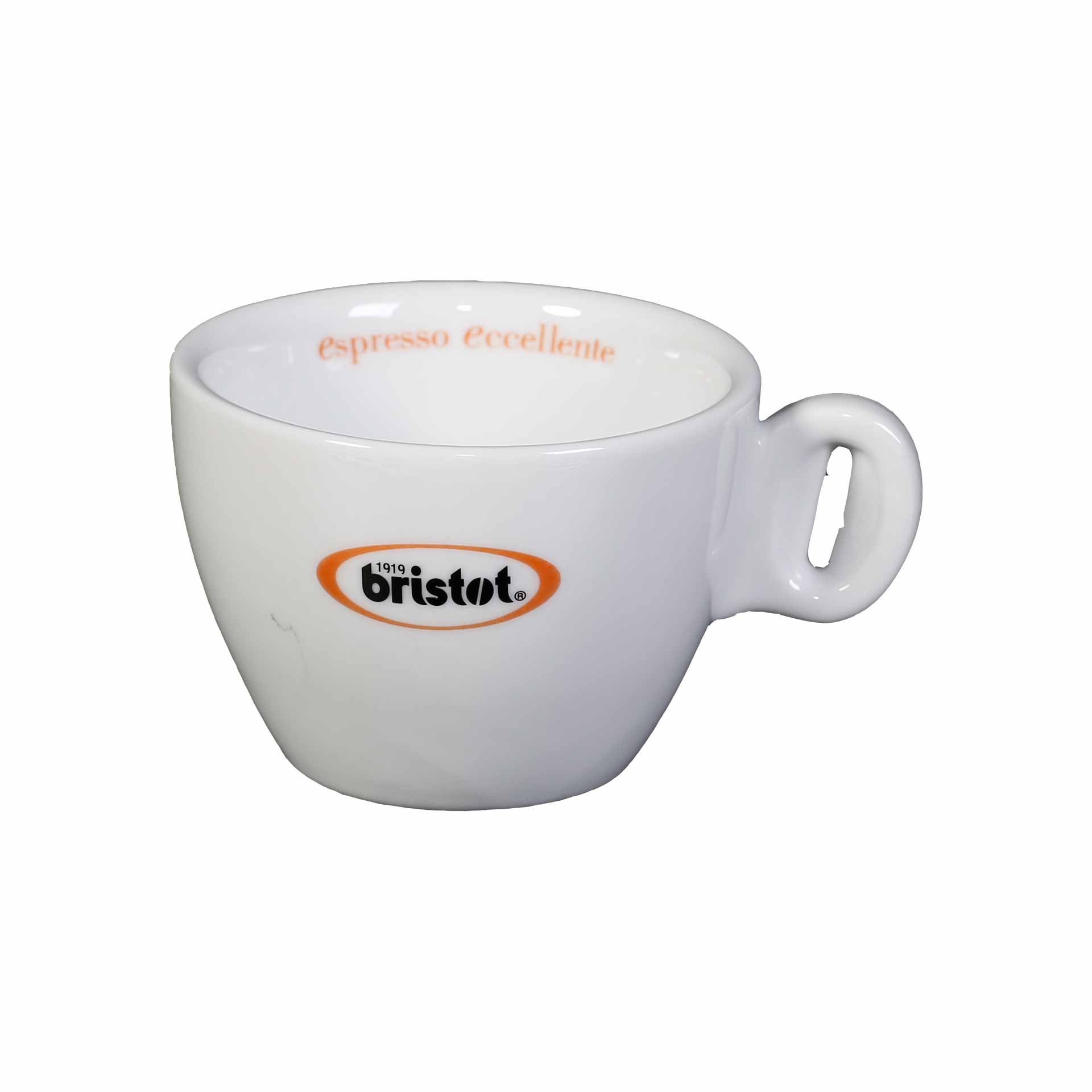 Bristot klassische Milchkaffeetasse mit Untertasse