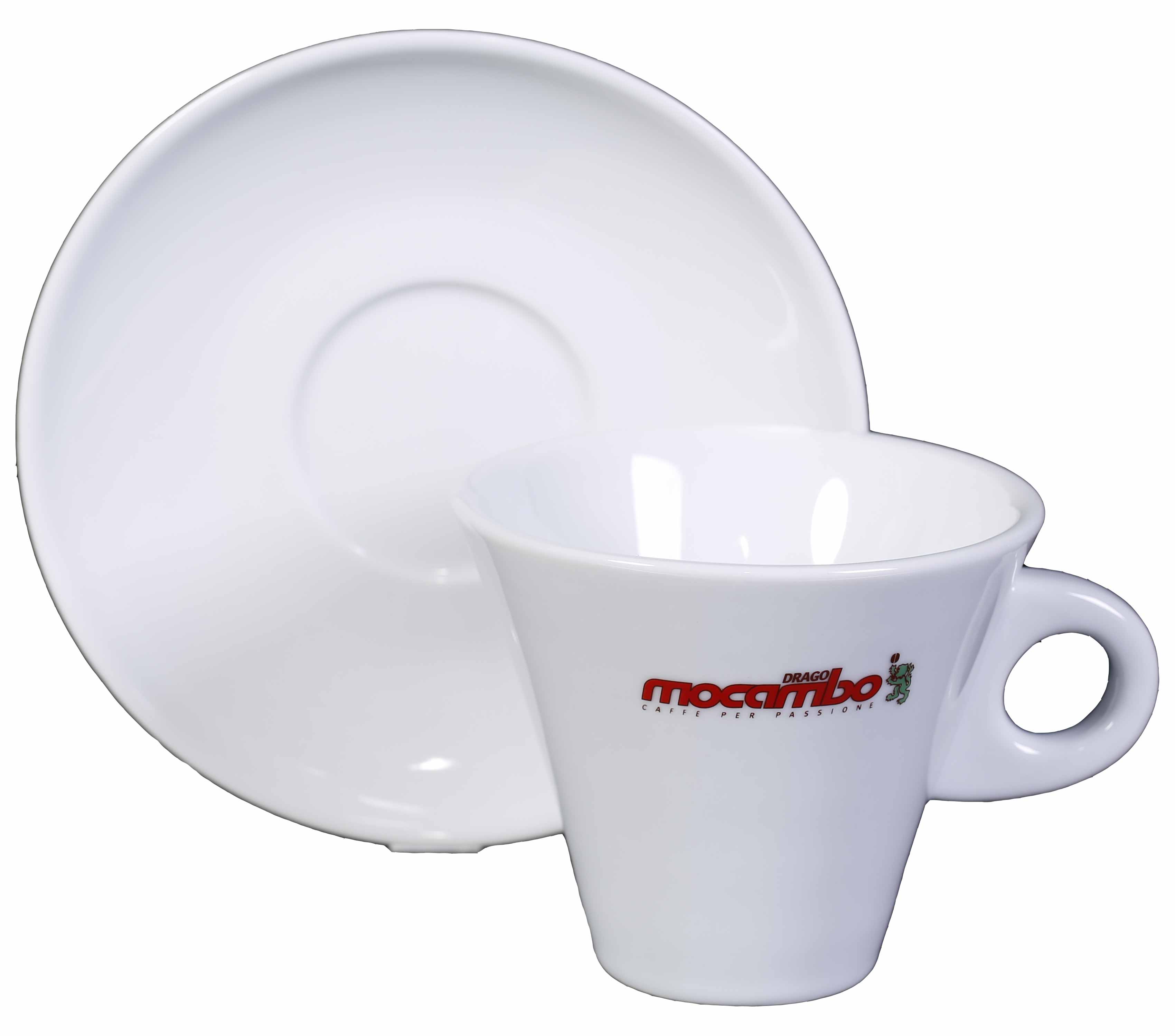 Mocambo Milchkaffeetasse mit Untertasse, weiß