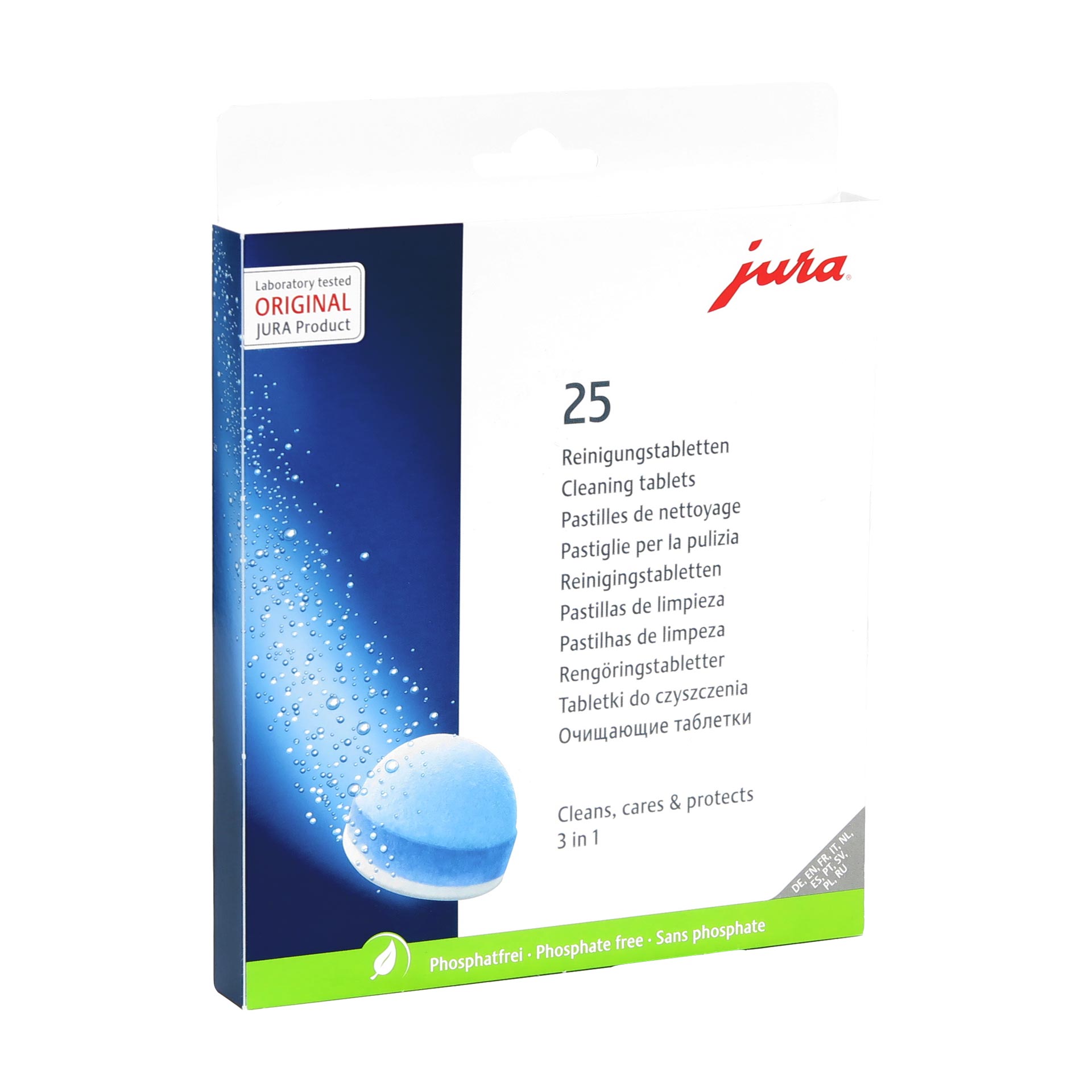 Jura Reinigungstabletten 3-Phasen, 25 Stück, Blister Jura Reinigungstabletten 3-Phasen, 25 Stück, Blister